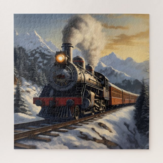 Winter Train Jigsaw Puzzle (Vertical)