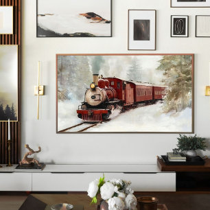 Winter Train Journey Print   Samsung Frame TV Art