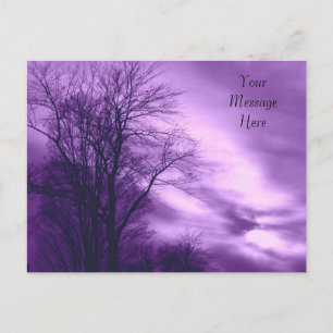 Winter Tree and Sky in Purple *Customise* Postcard