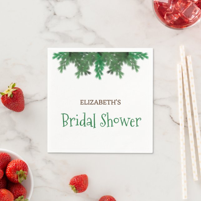 Winter Tree Branches Bridal Shower Napkin (Insitu)