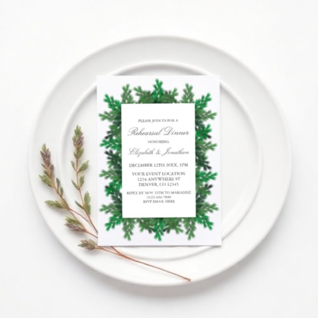 Winter Tree Branches Photo Rehearsal Dinner Invitation (Creator Uploaded)