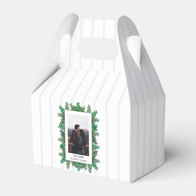 Winter Tree Branches Photo Wedding Favour Box (Front Side)