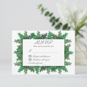 Winter Tree Branches Wedding RSVP Card