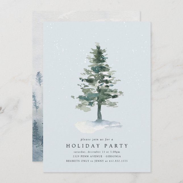Winter Tree Holiday Card (Front/Back)