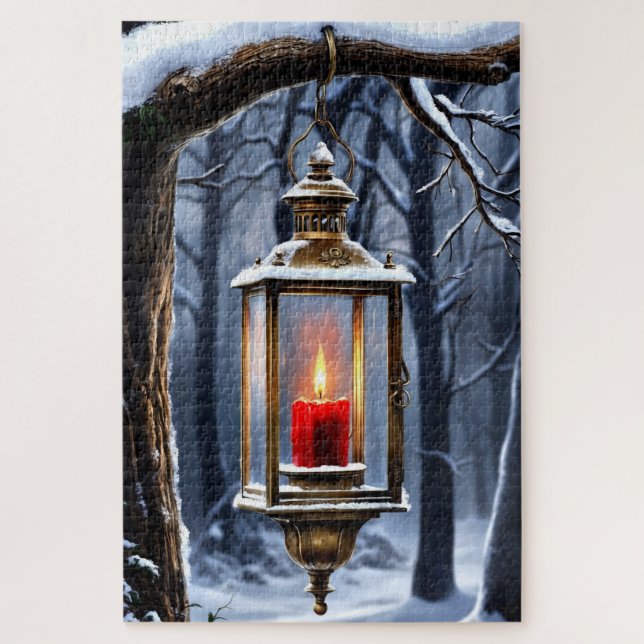 Winter Tree Lantern Puzzle (Vertical)