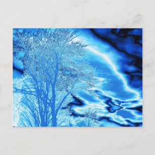 Winter Tree N Clouds in Blue (Customise) Postcard