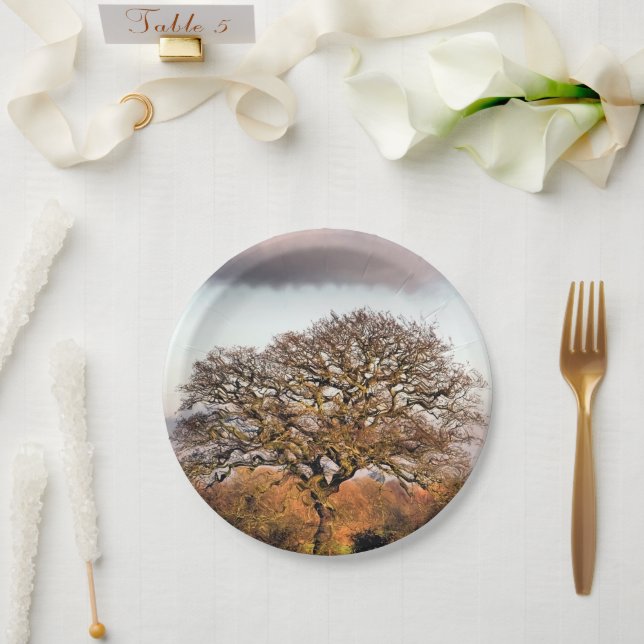 WINTER TREE PAPER PLATE (Wedding)