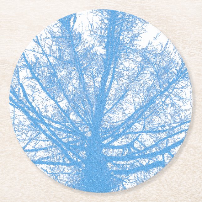 WINTER TREE ROUND PAPER COASTER (Front)