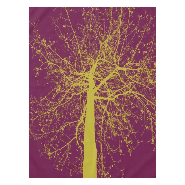 Winter Tree Silhouette Tablecloth (Front)