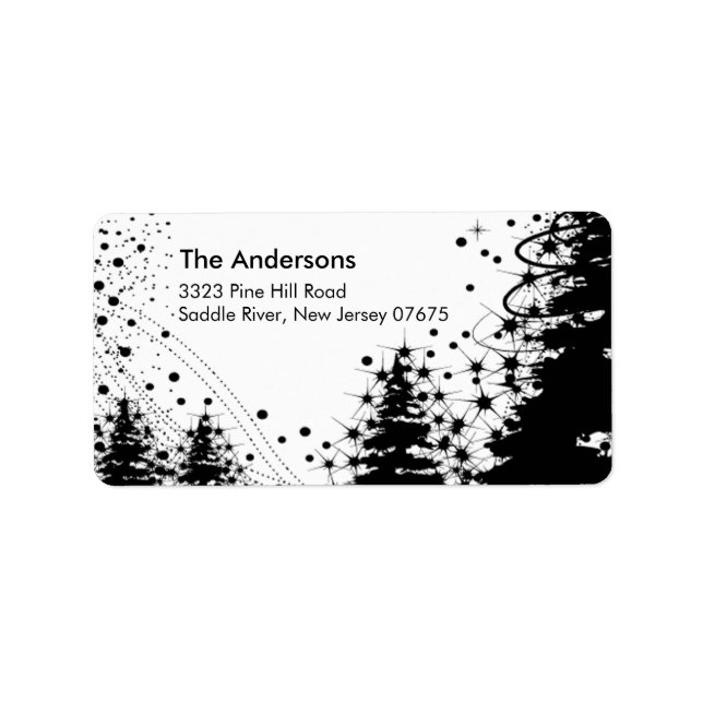 Winter Tree Snow Scene Return Address Label (Front)