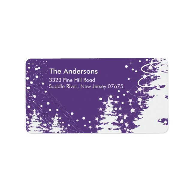 Winter Tree Snow Scene Return Address Label (Front)