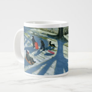 Winter Tree Snow Sledgers Calke Abbey Derby Large Coffee Mug