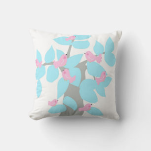 WINTER TREE WITH PINK BIRDS CUSHION