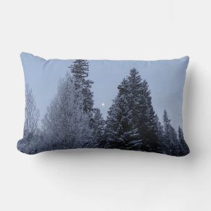 Winter Trees at Dawn Montana Landscape Lumbar Cushion
