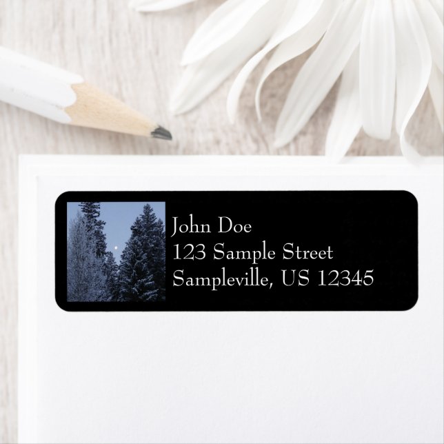 Winter Trees at Dawn Montana Landscape Return Address Label (Insitu)
