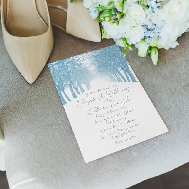 Winter Trees Avenue Elegant Wedding Invitation (Creator Uploaded)