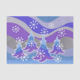 Winter Trees Blue tissue paper