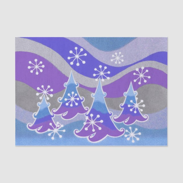 Winter Trees Blue tissue paper (Front)