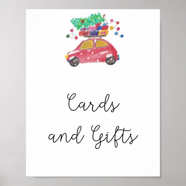 Winter trees cards and gifts baby shower poster (Front)