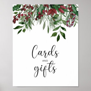 Winter trees cards and gifts baby shower poster