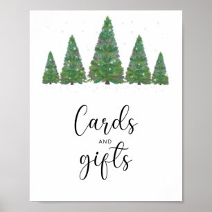 Winter trees cards and gifts baby shower poster