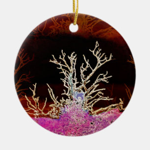 WINTER TREES CERAMIC ORNAMENT