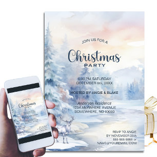 Winter Trees Christmas Party Invitation