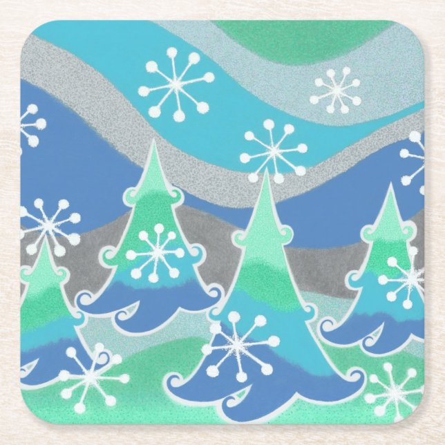 Winter Trees coaster square (Front)