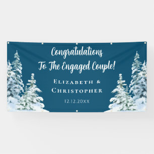 Winter Trees Congratulations Engagement Party Banner