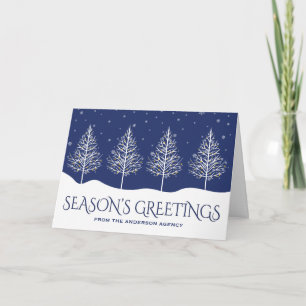 Winter Trees Corporate Business Holiday Greetings Card