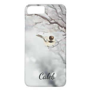 Winter Trees Cute Chickadee Bird Customize Case-Mate iPhone Case