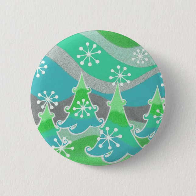 Winter Trees green button badge (Front)