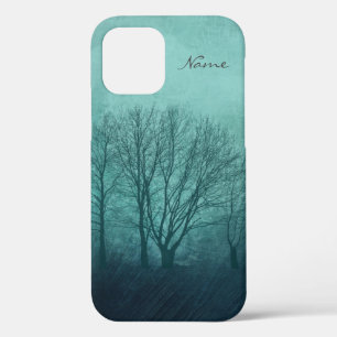Winter Trees Green Gothic iPhone 12 Case