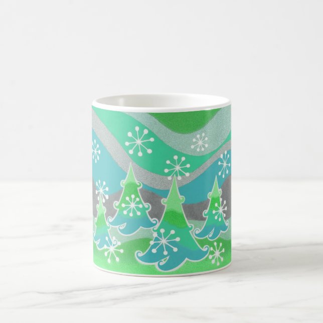 Winter Trees green mug (Center)