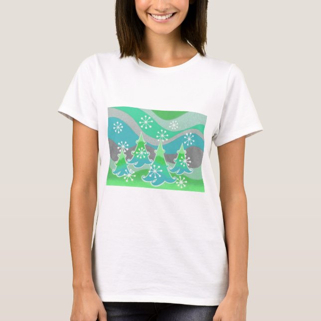 Winter Trees Green t-shirt (Front)