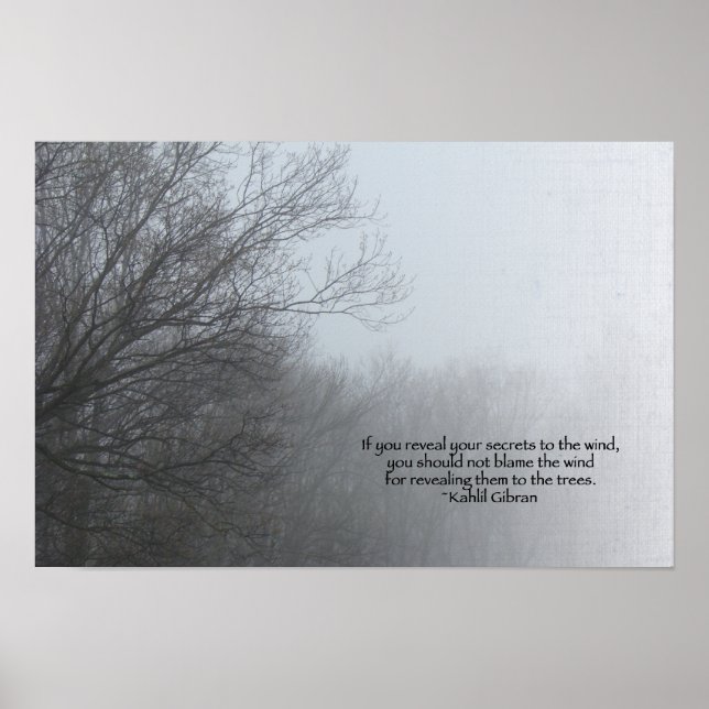 Winter Trees in Fog - Khalil Gibran Quote Poster (Front)