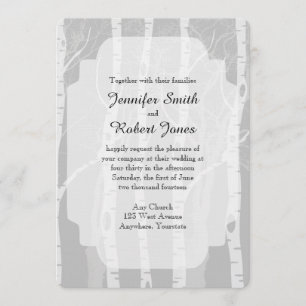 Winter Trees in Grey Wedding Invitation