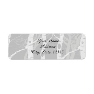 Winter Trees in Grey Wedding Label Return Address Label