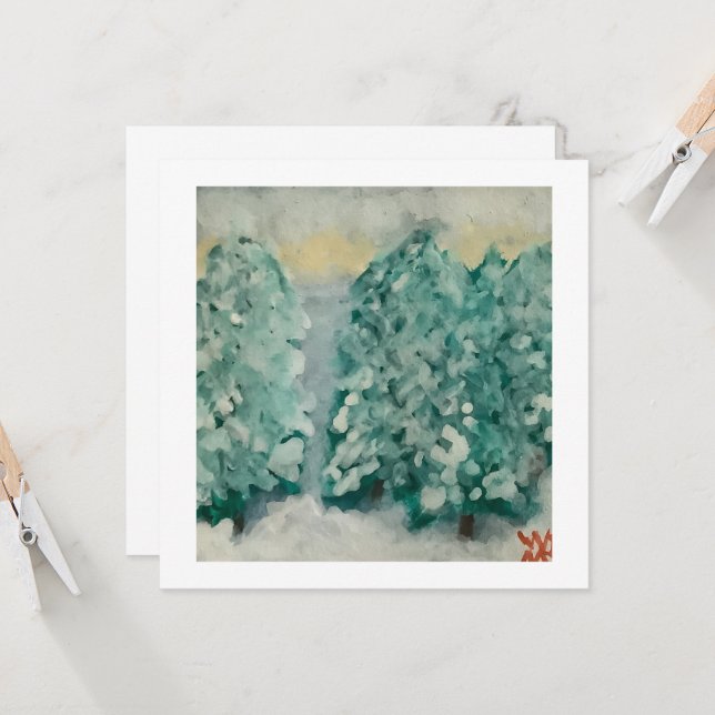 Winter Trees in Snow Card (Front/Back In Situ)