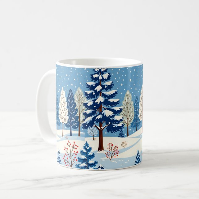 Winter Trees in Snow Coffee Mug (Front Left)