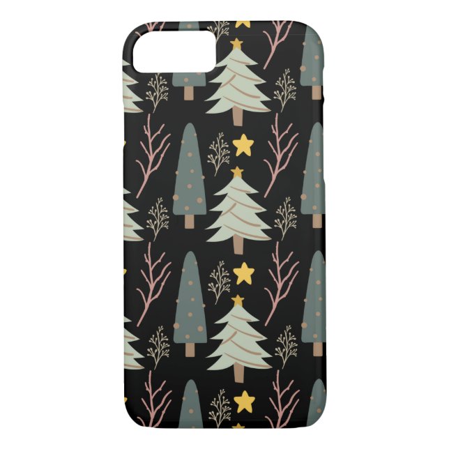 Winter Trees Pattern Christmas Woods Fun Modern Case-Mate iPhone Case (Back)
