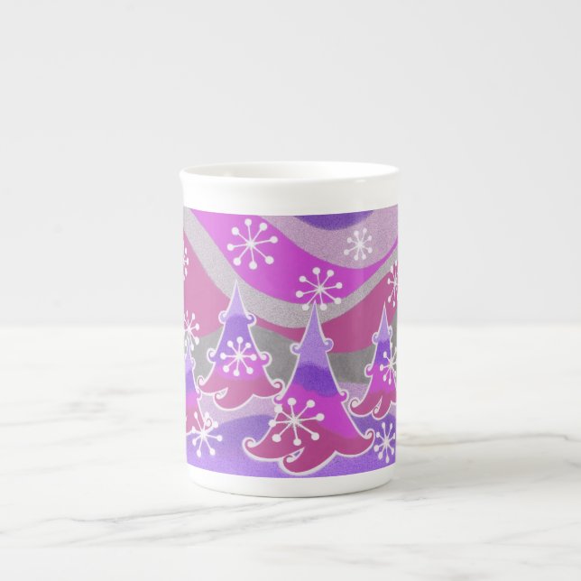 Winter Trees Purple bone china mug (Front)