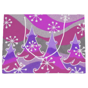 Winter Trees Purple gift bag large