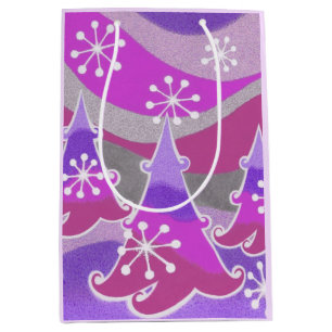 Winter Trees Purple gift bag medium