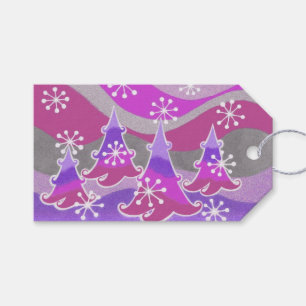 Winter Trees Purple gift tags