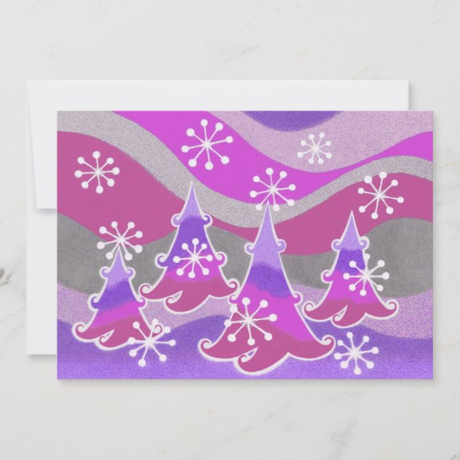 Winter Trees Purple invitation (Front)
