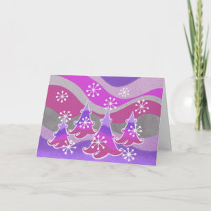 Winter Trees purple 'Season's Greetings' card
