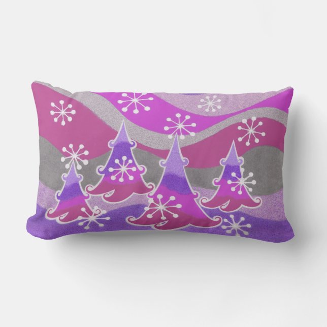 Winter Trees Purple throw pillow (Front)