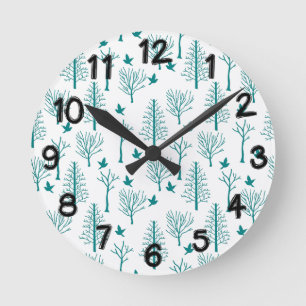 Winter Trees Round Clock