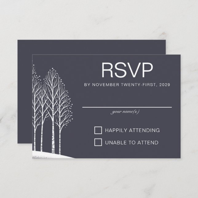 Winter Trees RSVP Card (Front/Back)